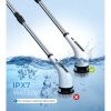 BIMZUC Electric Spin Scrubber, Cordless Cleaning Brush, 7 Replaceable Heads, Extendable Handle, White