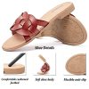 Ataiwee Women's Flat Slide Sandals - Casual Ladies Round Slip-On Cross Strap